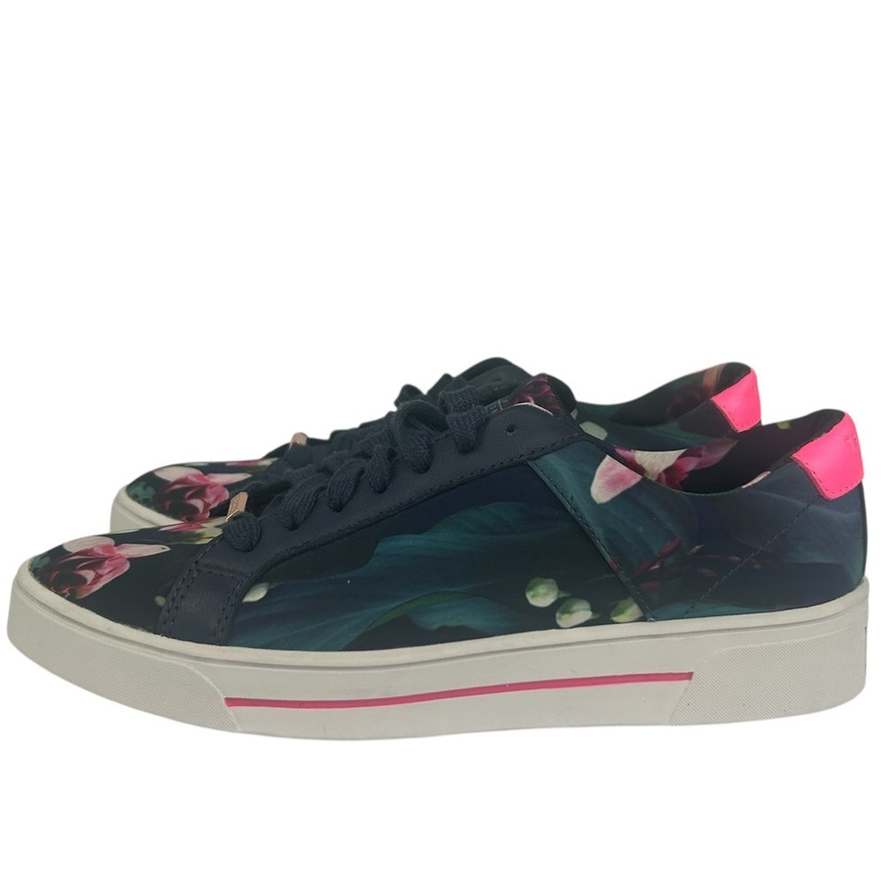 Ted Baker London EYEWC Floral Lace Up Sneaker Women's 7/38 Preppy Chic - Picture 7 of 16